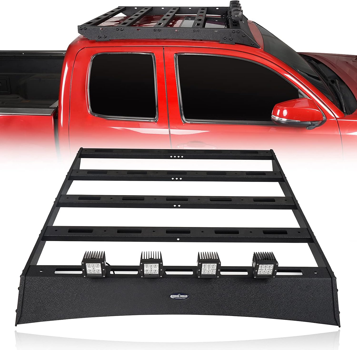 Roof Rack Cargo Carrier Crossbars Basket with LED Lights for Toyota Tacoma 05-22 Access Cab 2nd 3rd Gen Pickup Truck L931