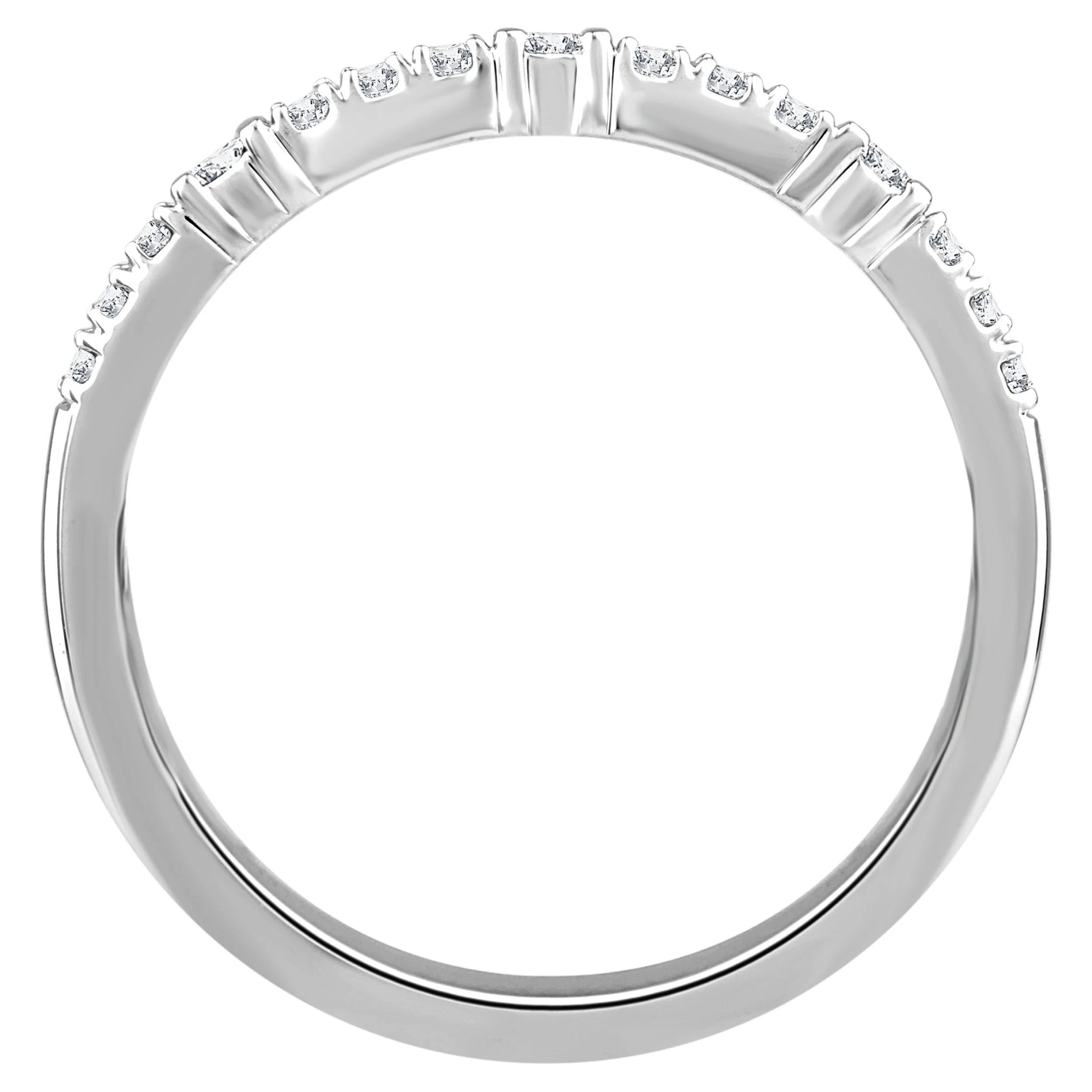 10K White Gold Diamond Stackable Band E502629