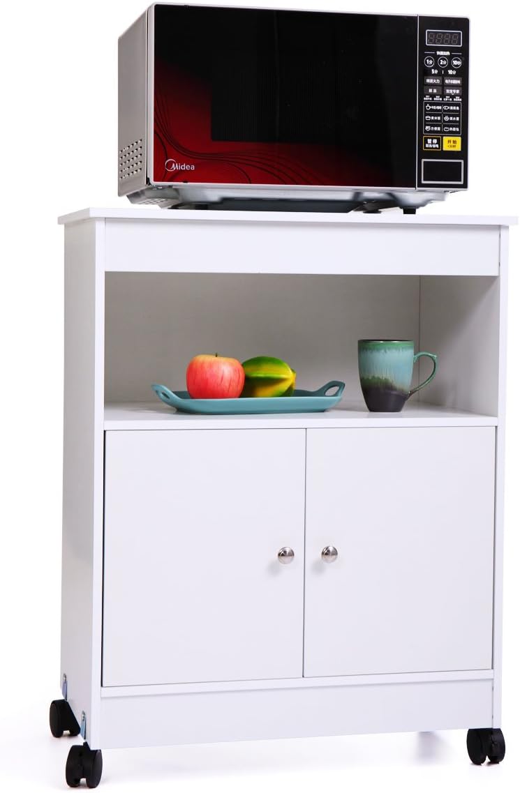 Wood Kitchen Microwave Storage Cabinet Cart Hutch E896