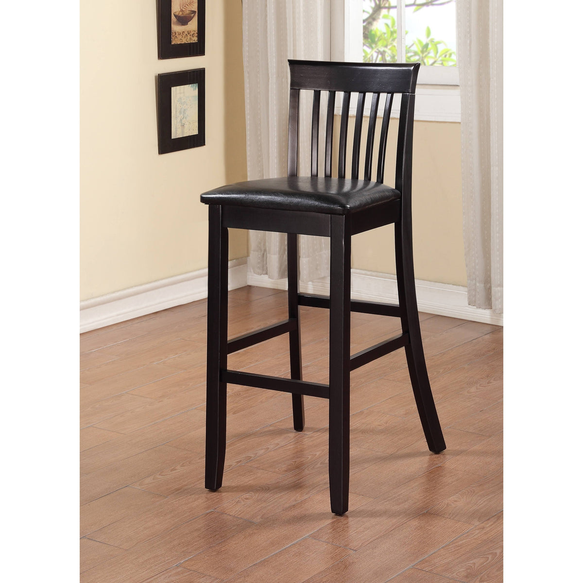 Black Slat Back Bar Stool E756