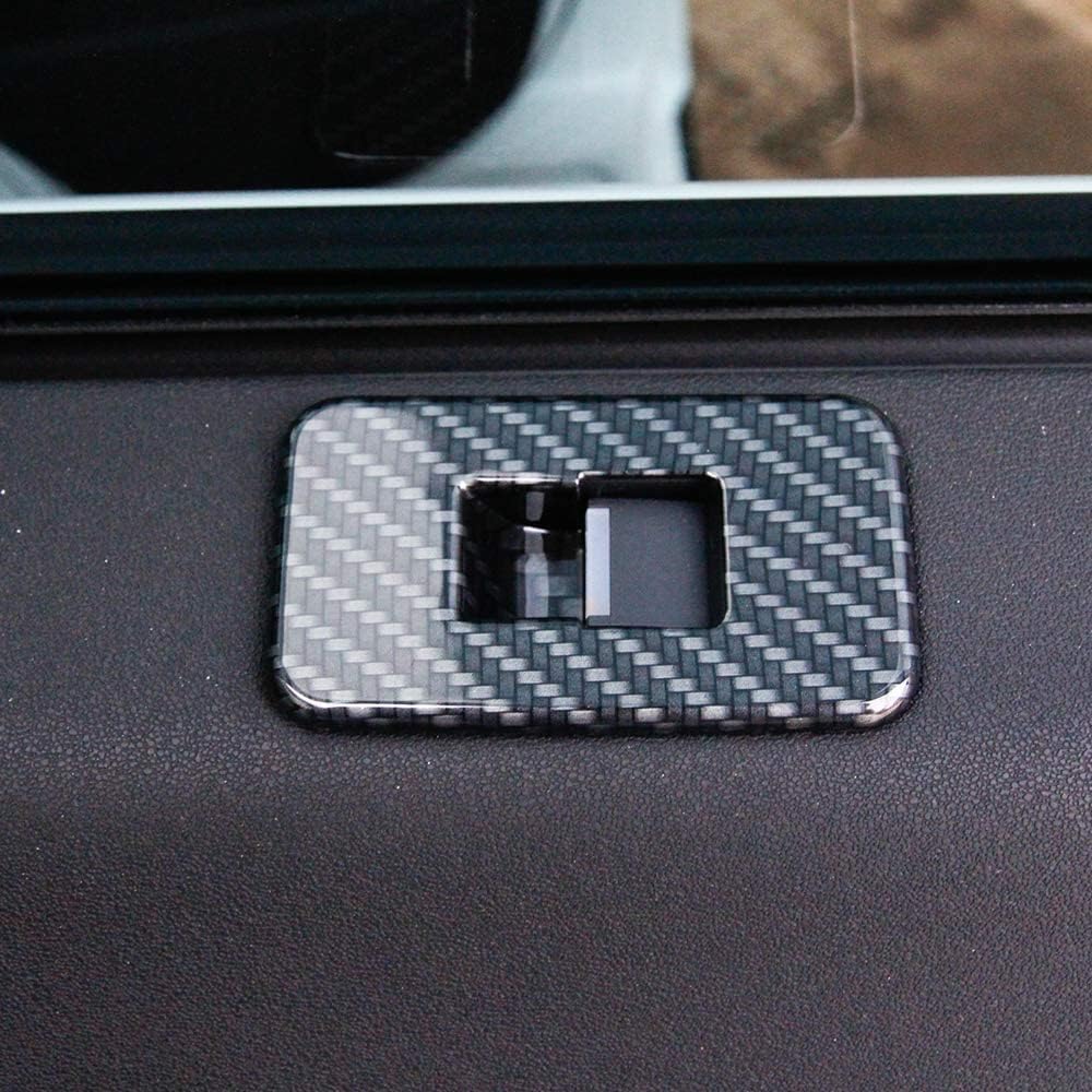 Carbon Black ABS Chrome Window Lift Button Frame Trim J35909