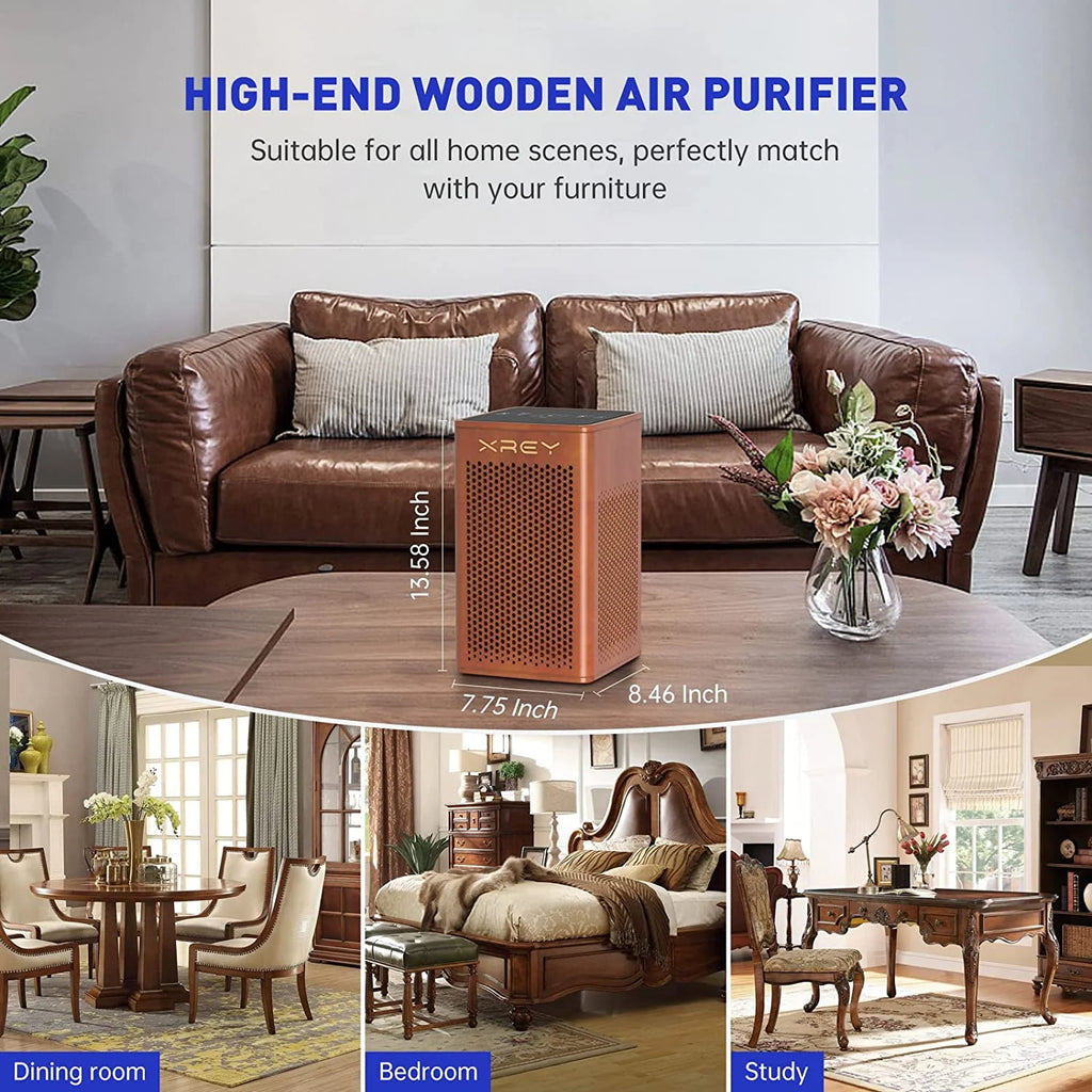 Walnut Wooden Air Purifier with H13 True HEPA Filter I183416