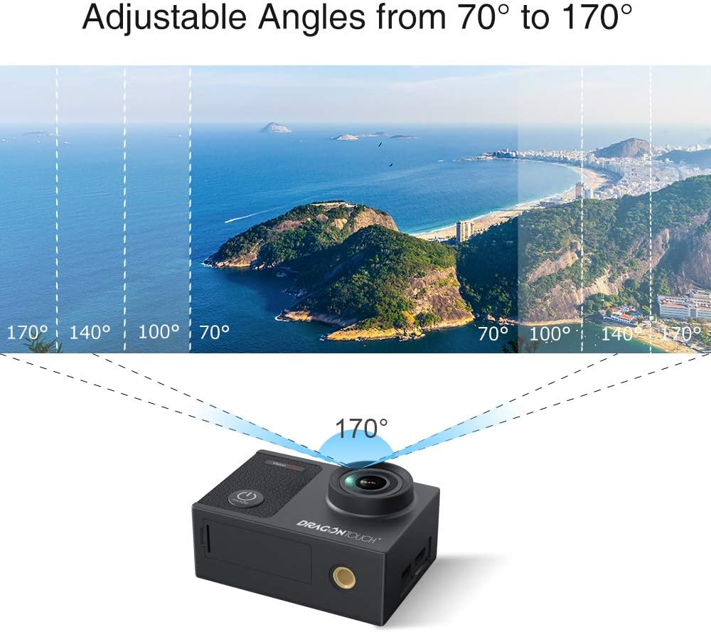 4K Waterproof Action Camera with Remote Control and Helmet Accessories Kit Pack of 2 F619