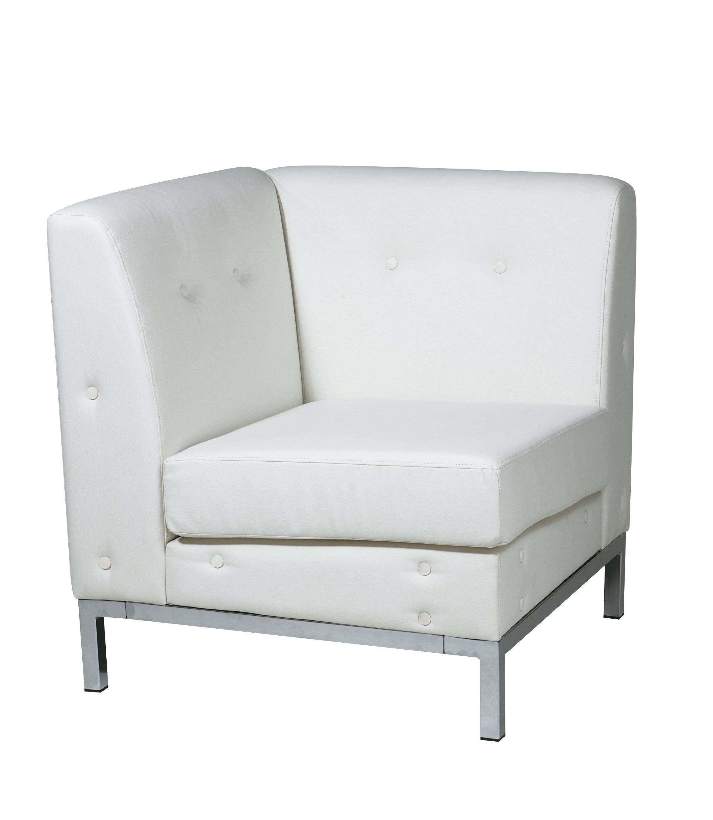 White Faux Leather Corner Chair R395097