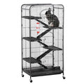 6 Levels Rolling Ferret Cage, 25.2 x 17.2 x 51.7 inch A64355