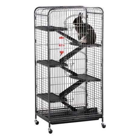 6 Levels Rolling Ferret Cage, 25.2 x 17.2 x 51.7 inch A64355