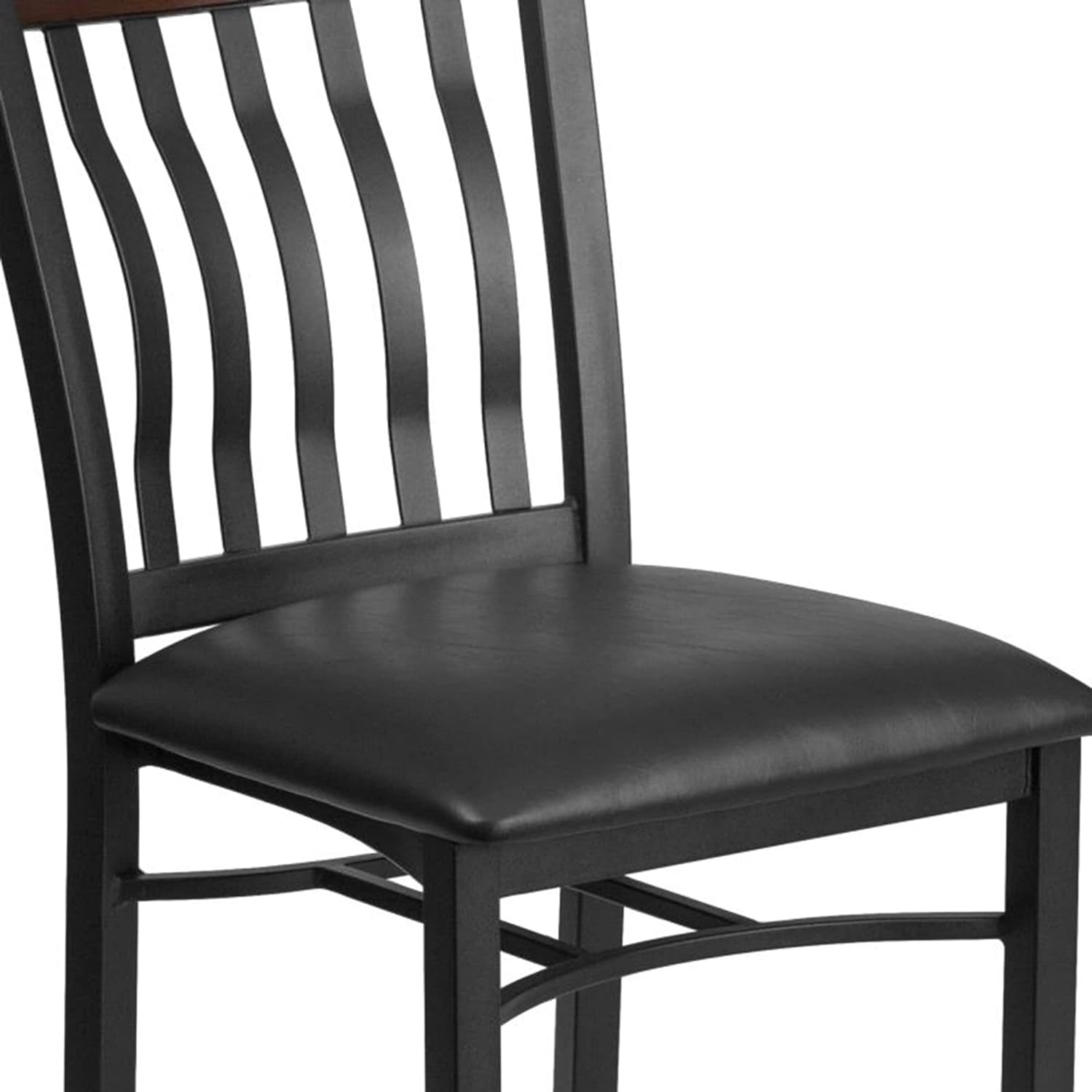 Black Vinyl Seat Restaurant Chair Y32775