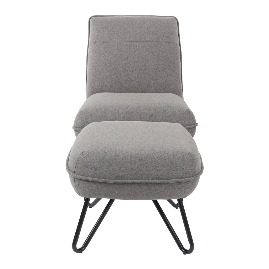 Grey Chair and Ottoman F64564