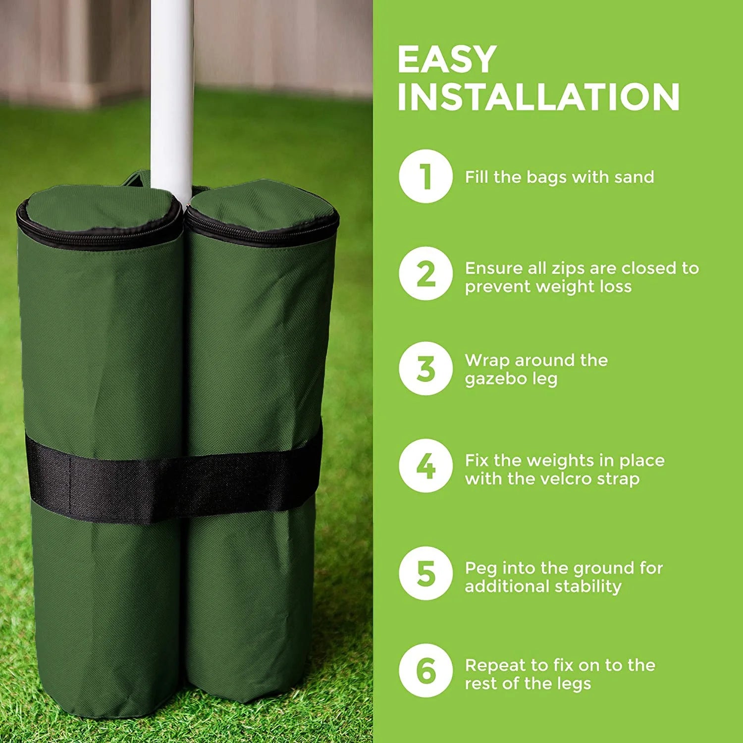 4PCS Green 30lb Canopy Weight Bags N5647