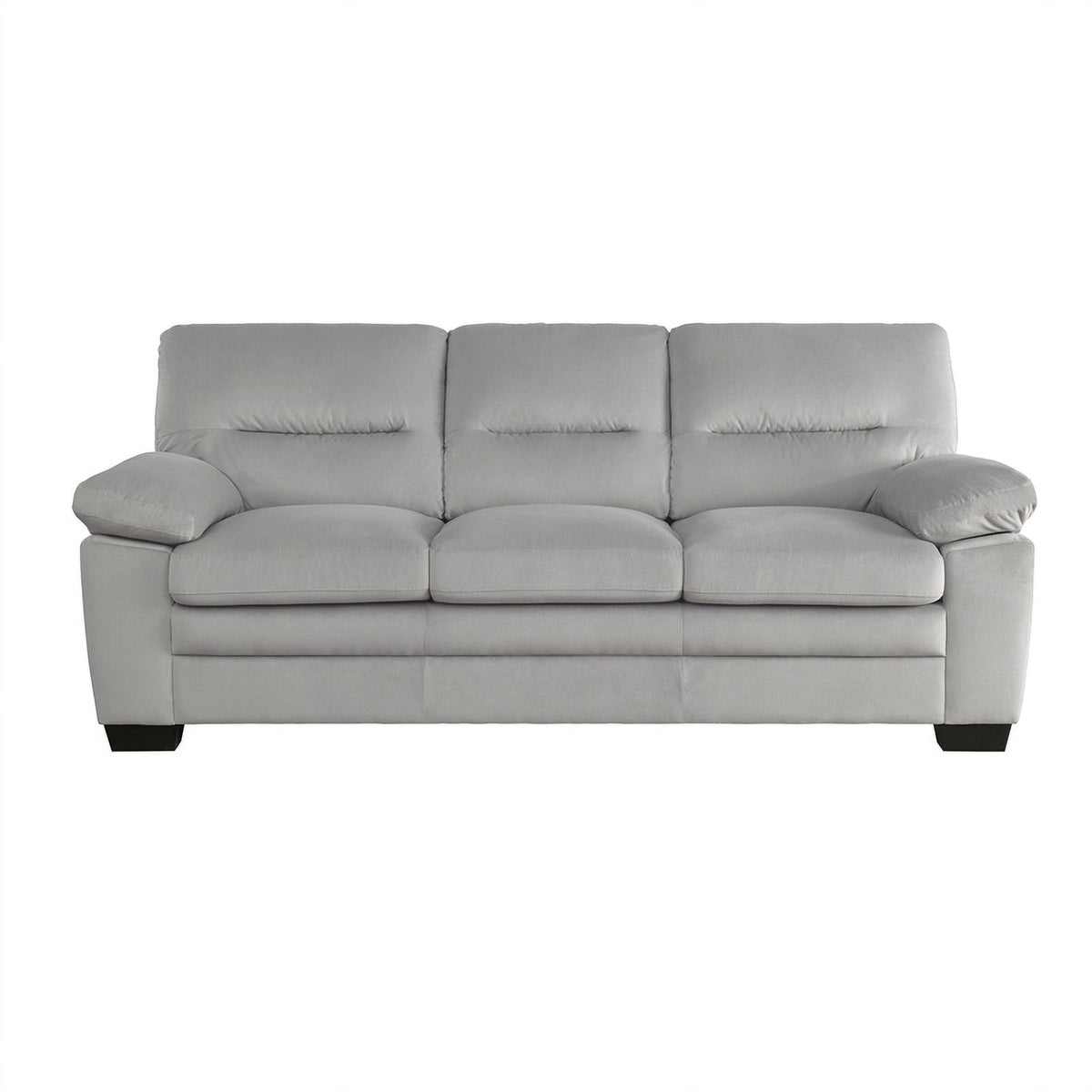 Textured Fabric 2-Piece Upholstered Sofa Set in Gray N31376
