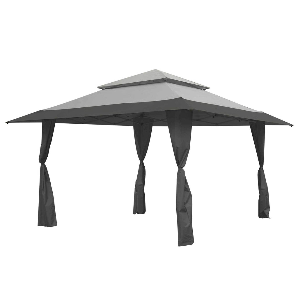 Gray Instant Gazebo Canopy with Bug Screen Z21017