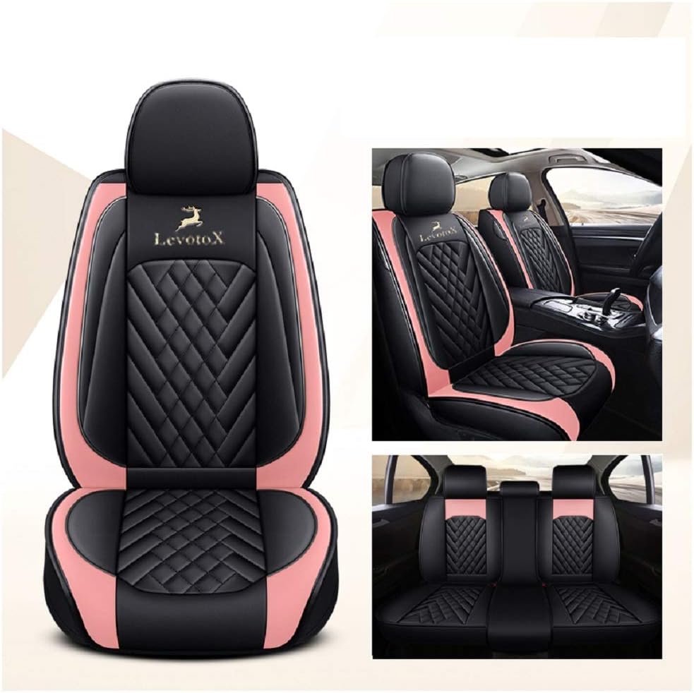 L-Black-Beige 5 Seats Full Set Car Seat Covers F139389