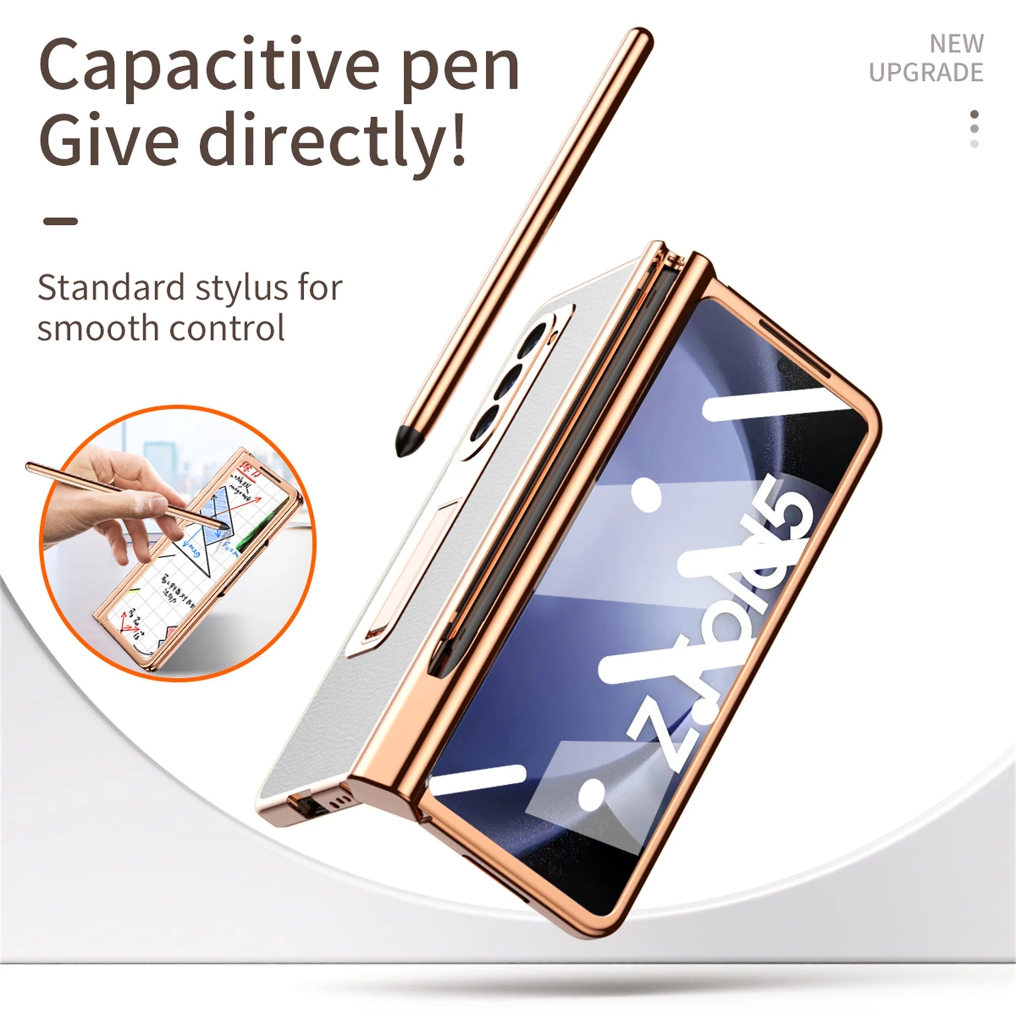 White Lychee Pattern Phone Case with Pen Slot C751415