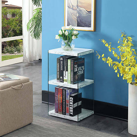 White 3 Tier Bookcase M5993