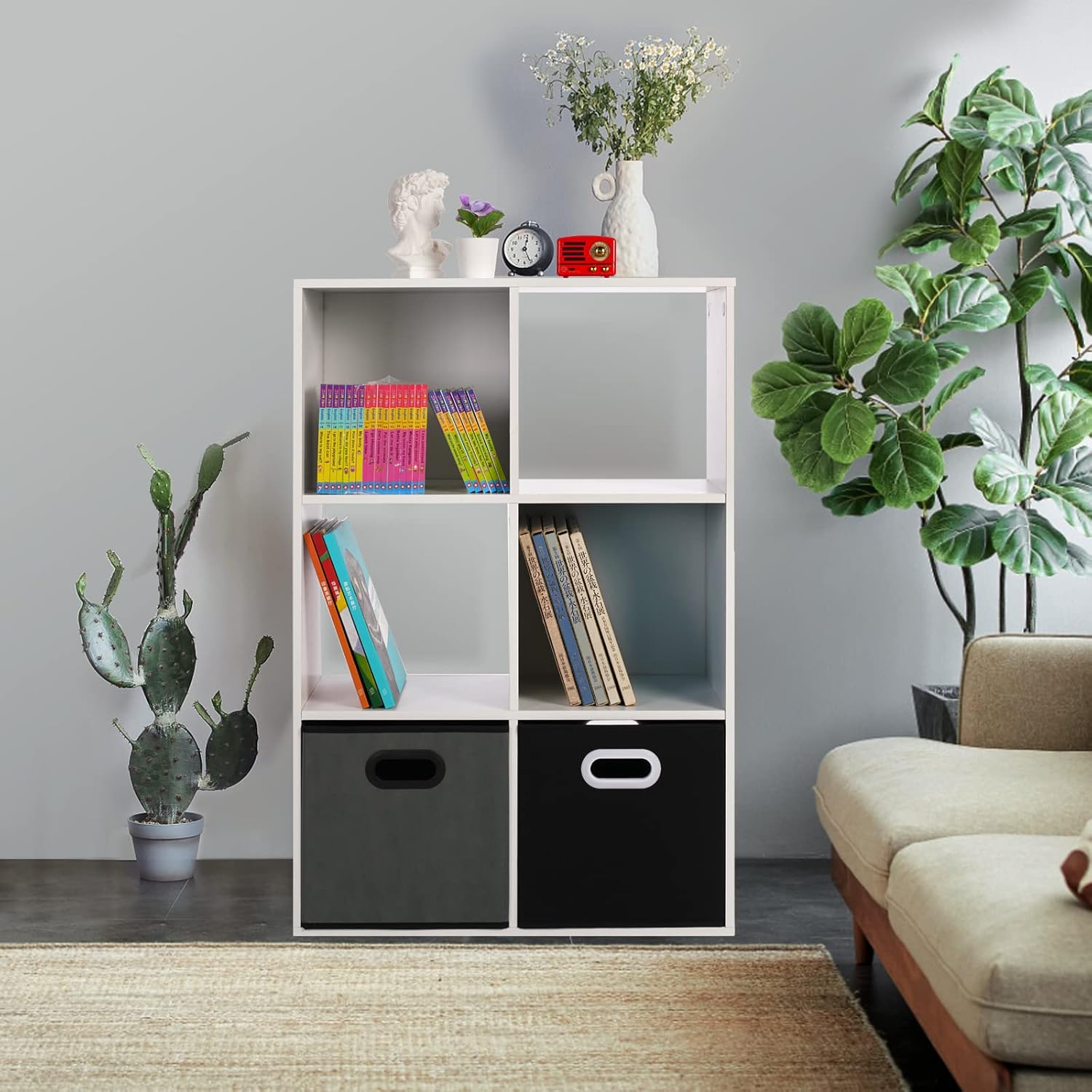 White 6-Cube Wooden Storage Organizer W9967