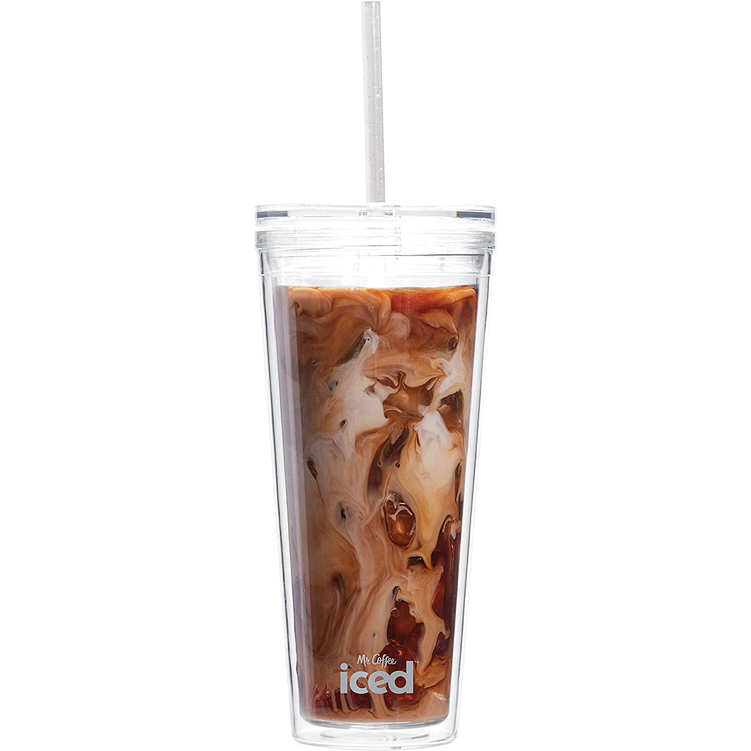 Clear 22 Oz Iced Coffee Tumbler with Lid and Straw P225056