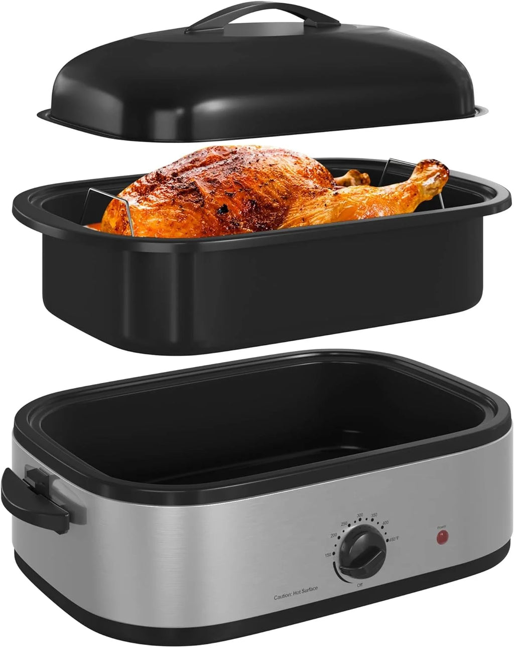 14 Quart Electric Roaster Oven with Self-Basting Lid, Stainless Steel M5673