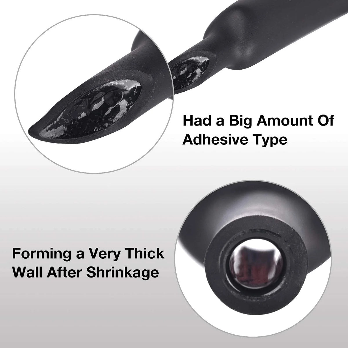 2 Pcs 1-1/4 Inch 3:1 Waterproof Adhesive Lined Heat Shrink Tube, 4 Ft Black&Red T861