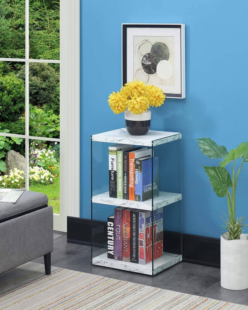 White 3 Tier Bookcase M5993