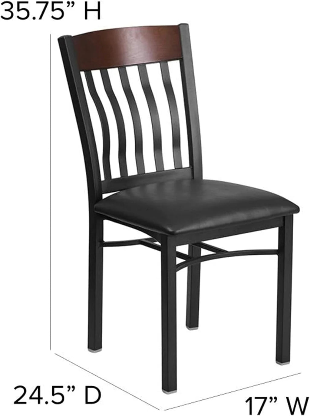 Black Vinyl Seat Restaurant Chair Y32775