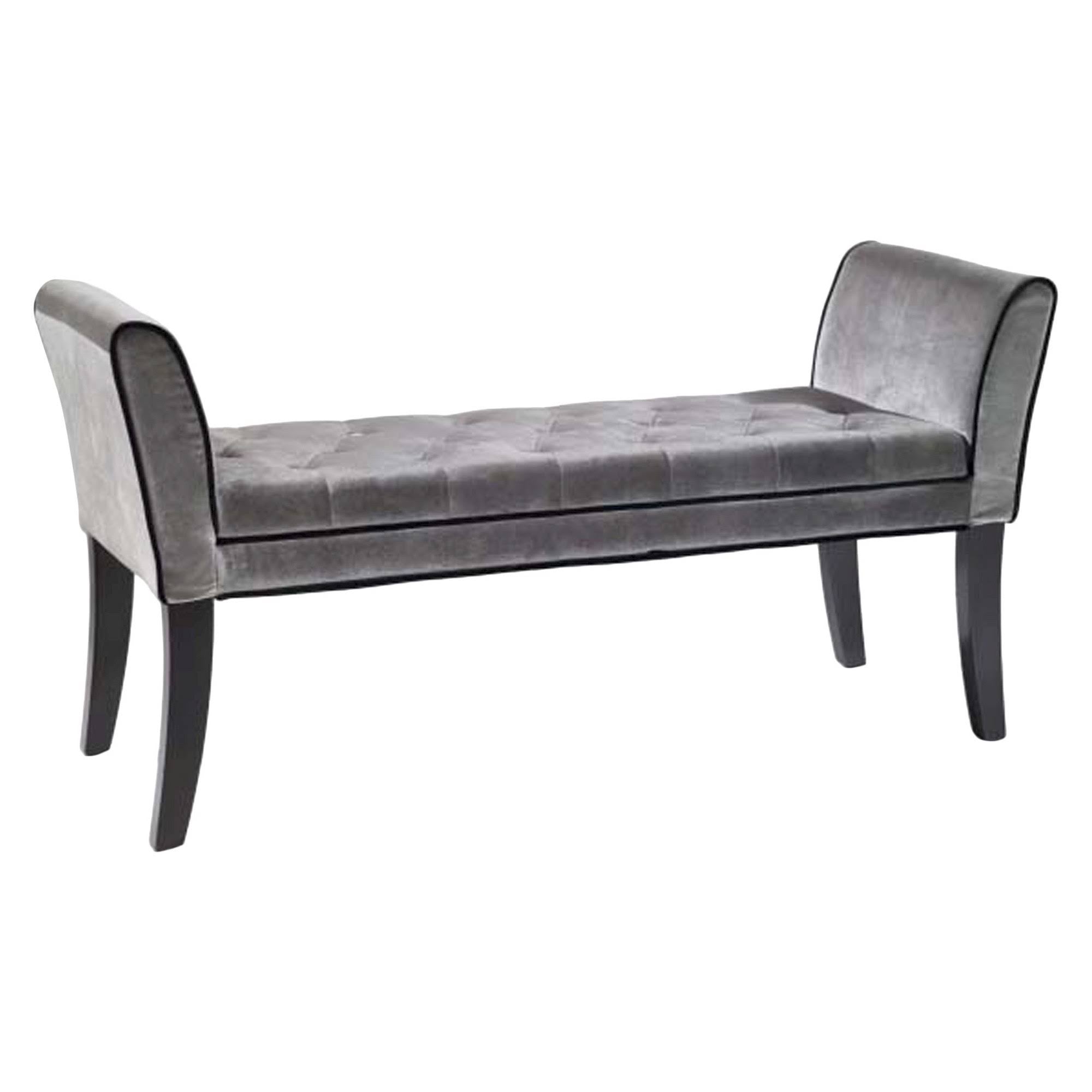 Gray Velvet Bench O8994