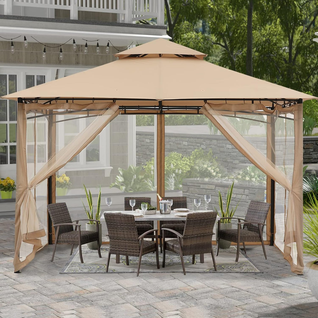 Navy Blue 10x10 Gazebo with Netting C95112