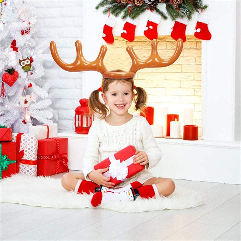 Inflatable Reindeer Antler Hat Ring Toss Game with 2 Antlers, 8 Rings, 1 Inflator Z620