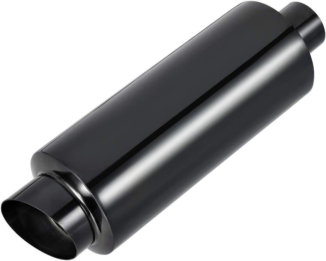 Polished Stainless Steel Black Coated Exhaust Tip Muffler Pack of 2 L707