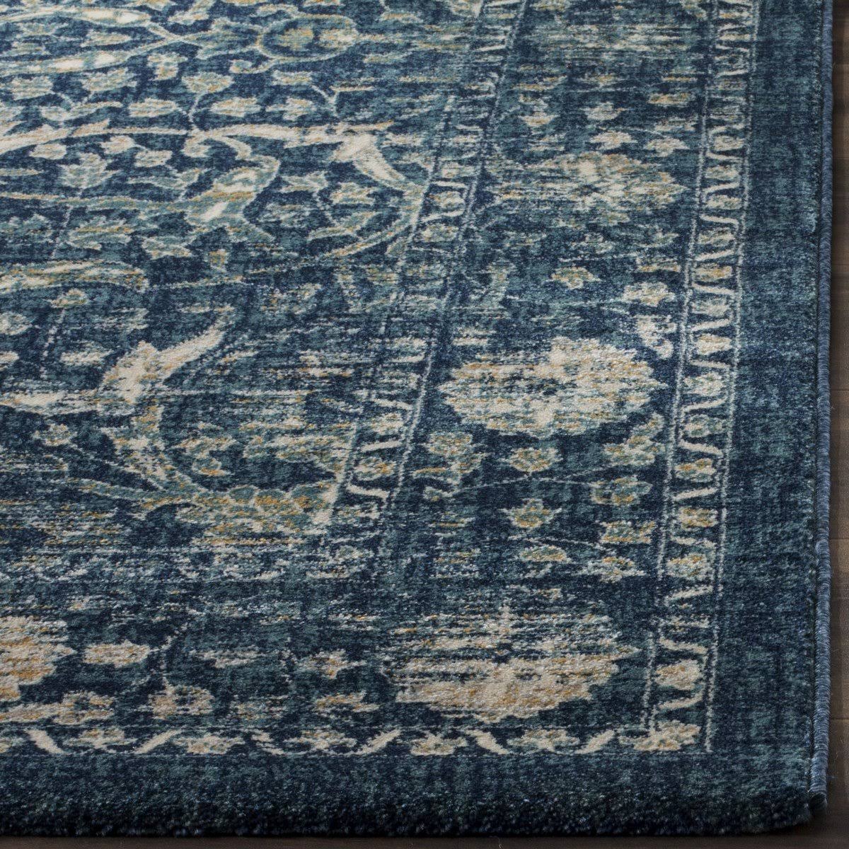 Navy / Beige Runner Rug S121