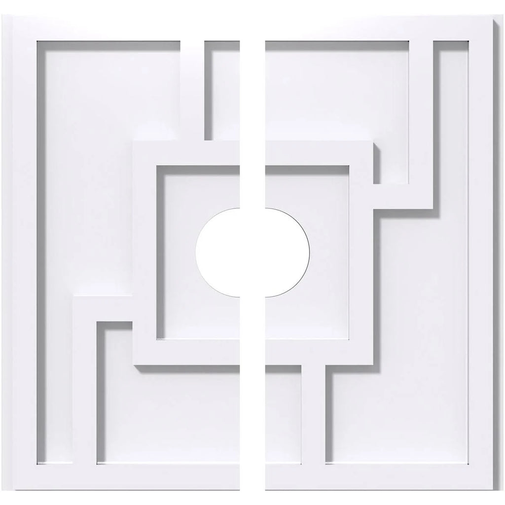 Contemporary PVC Ceiling Medallion (28x22OD x 5x22ID x 9 3/4x22C - Two Piece) H47435