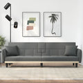 Dark Gray Fabric Sofa Bed with Cup Holders B5784