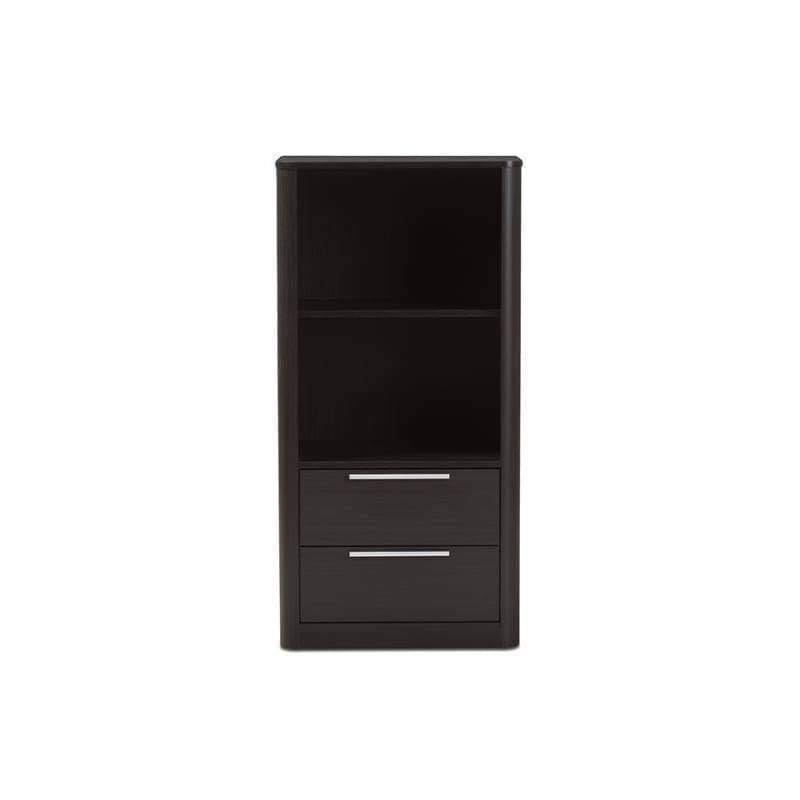 Espresso Brown Finished Wood 2-Drawer Bookcase W961