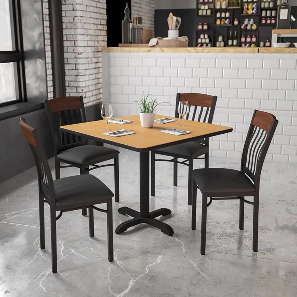 Black Vinyl Seat Restaurant Chair Y32775