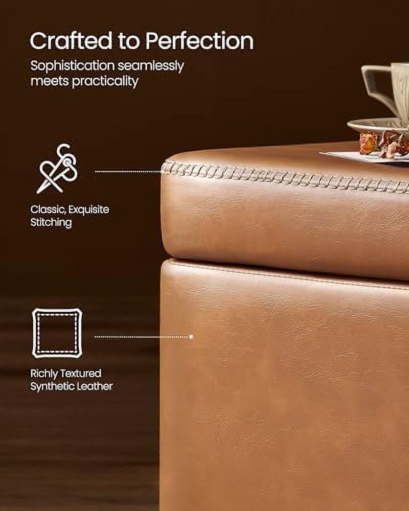 Ottoman Bench Entryway Bedroom Bench 25 Gallons Synthetic Leather Ink Black N9966