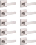 5 Pack Satin Nickel Square Door Levers with Privacy Lock E788709