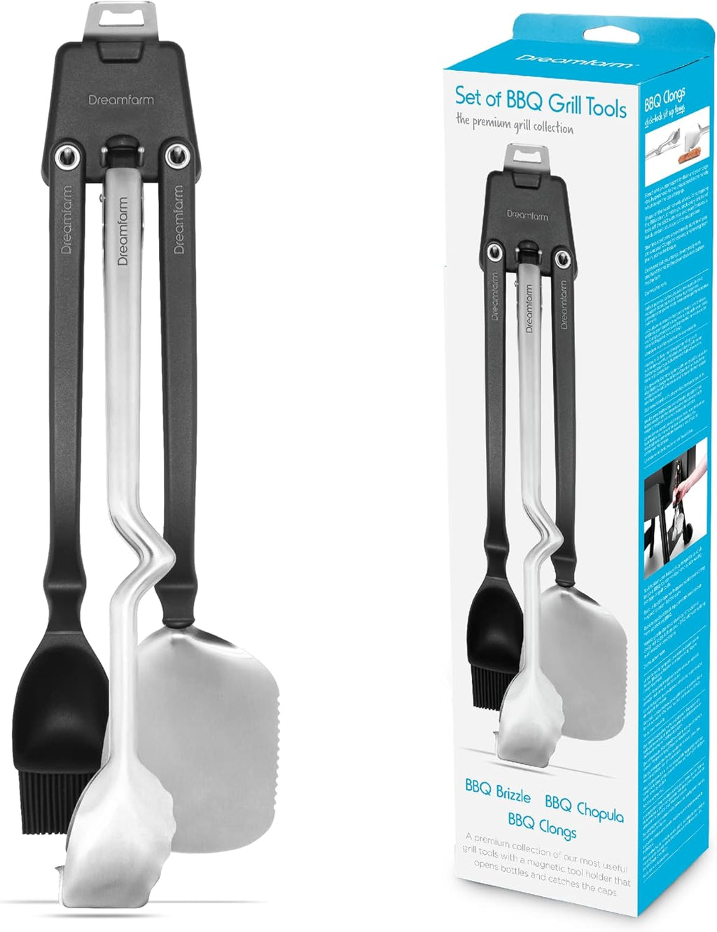 Stainless Steel BBQ Grill Tools Set with Magnetic Holder T49152
