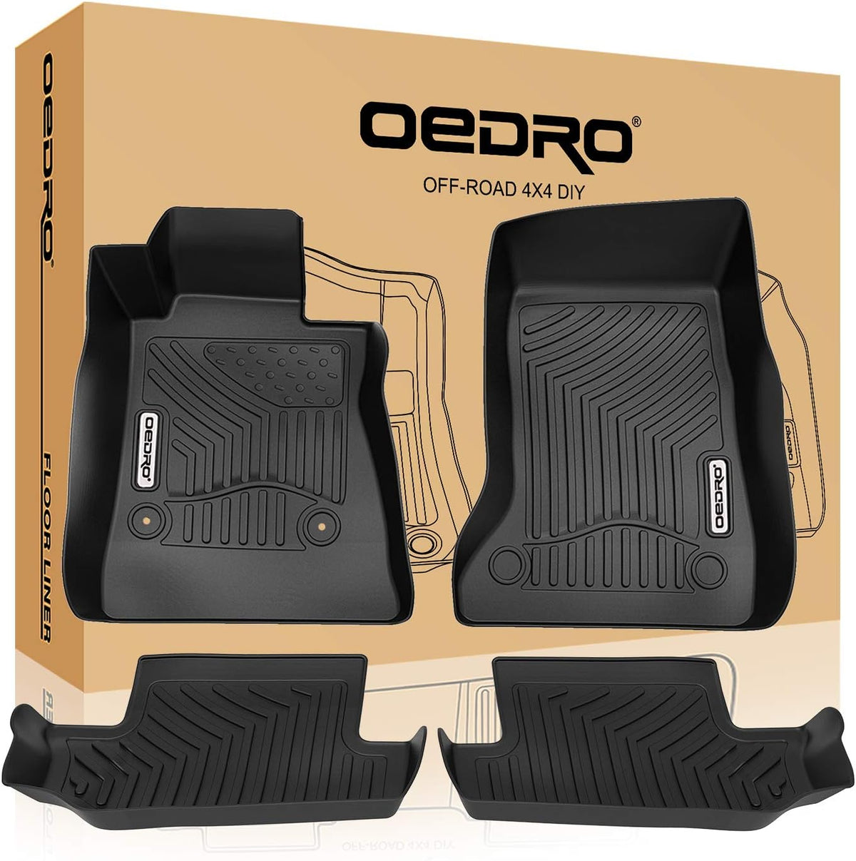 Black TPE Floor Mats Full Set Liners M94023