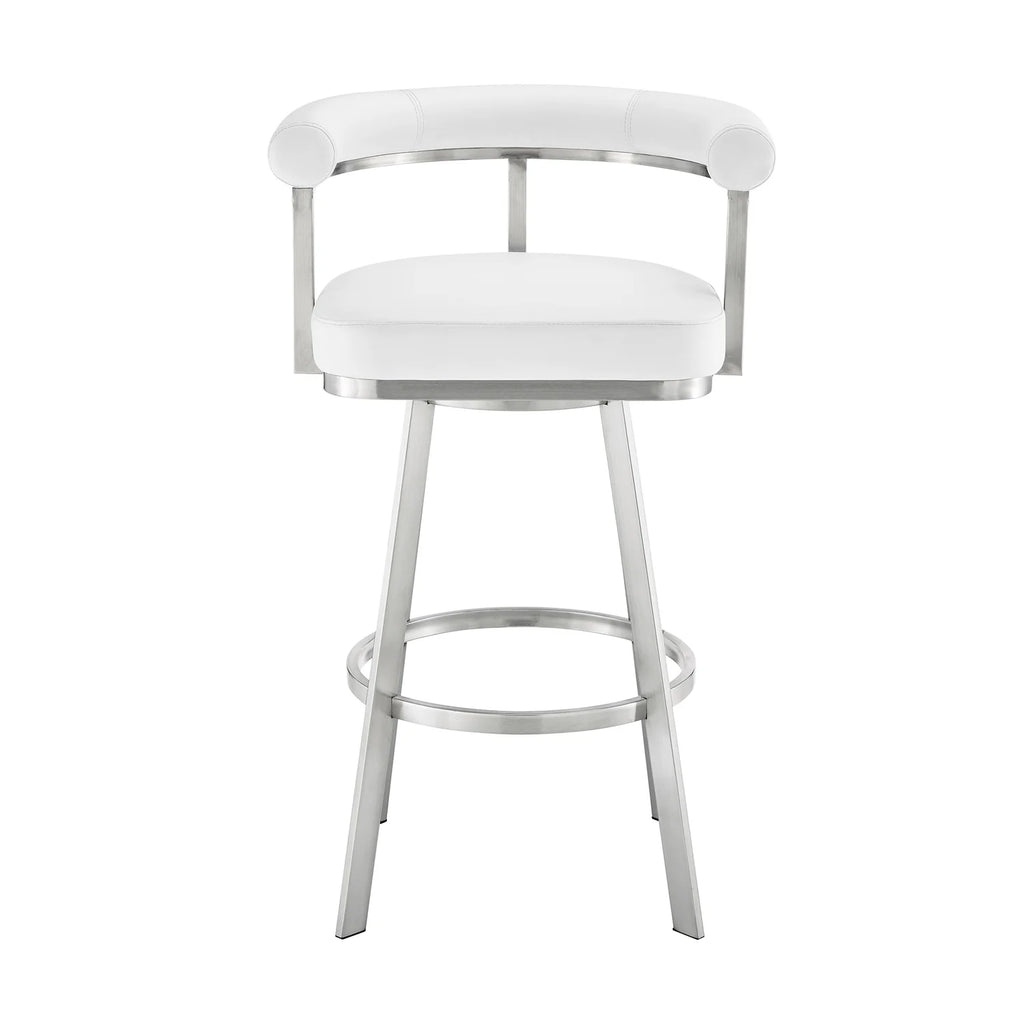 White/Chrome Swivel Bar Stool W146522