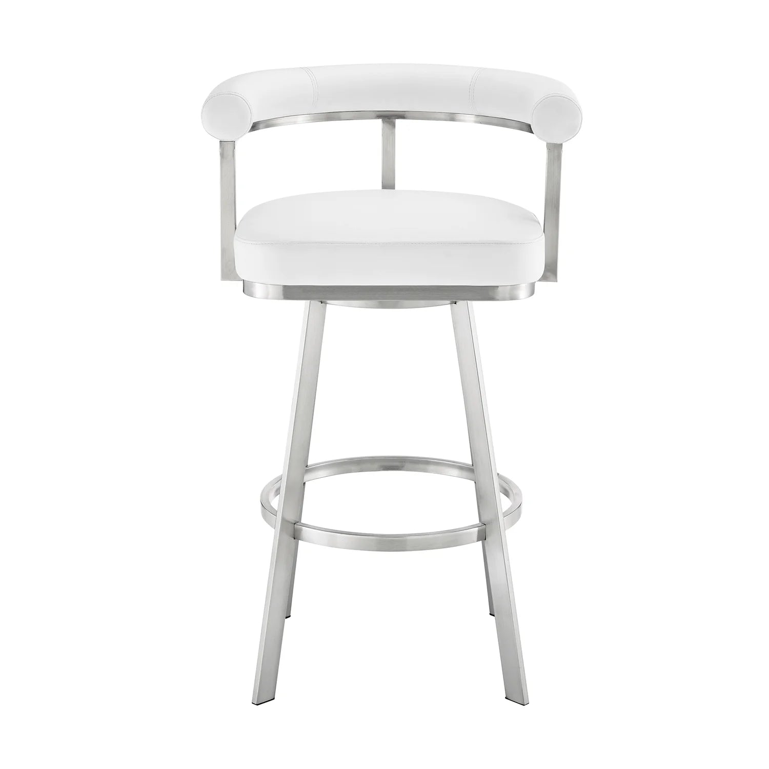 White/Chrome Swivel Bar Stool W146522