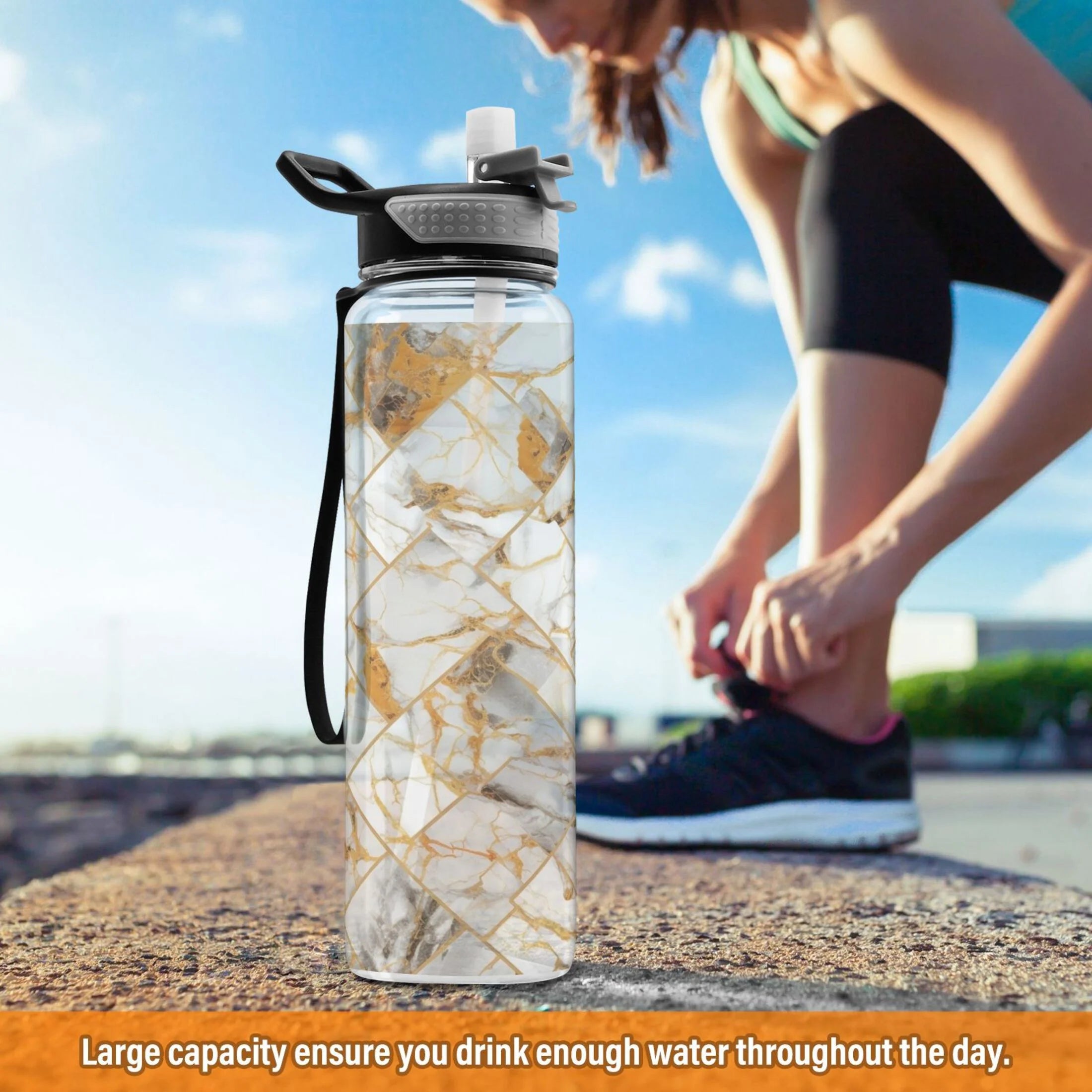 32oz Tritan Clear Water Bottle with Straw L1202