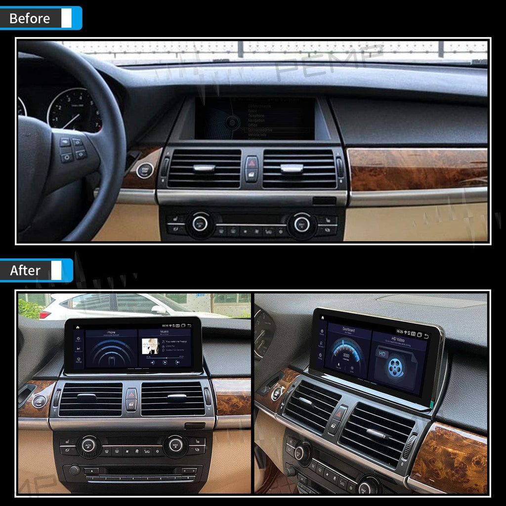 Qualcomm 8-core 4+64 Vertical Screen CarPlay Android auto for BMW x5 x6 CIC V2176
