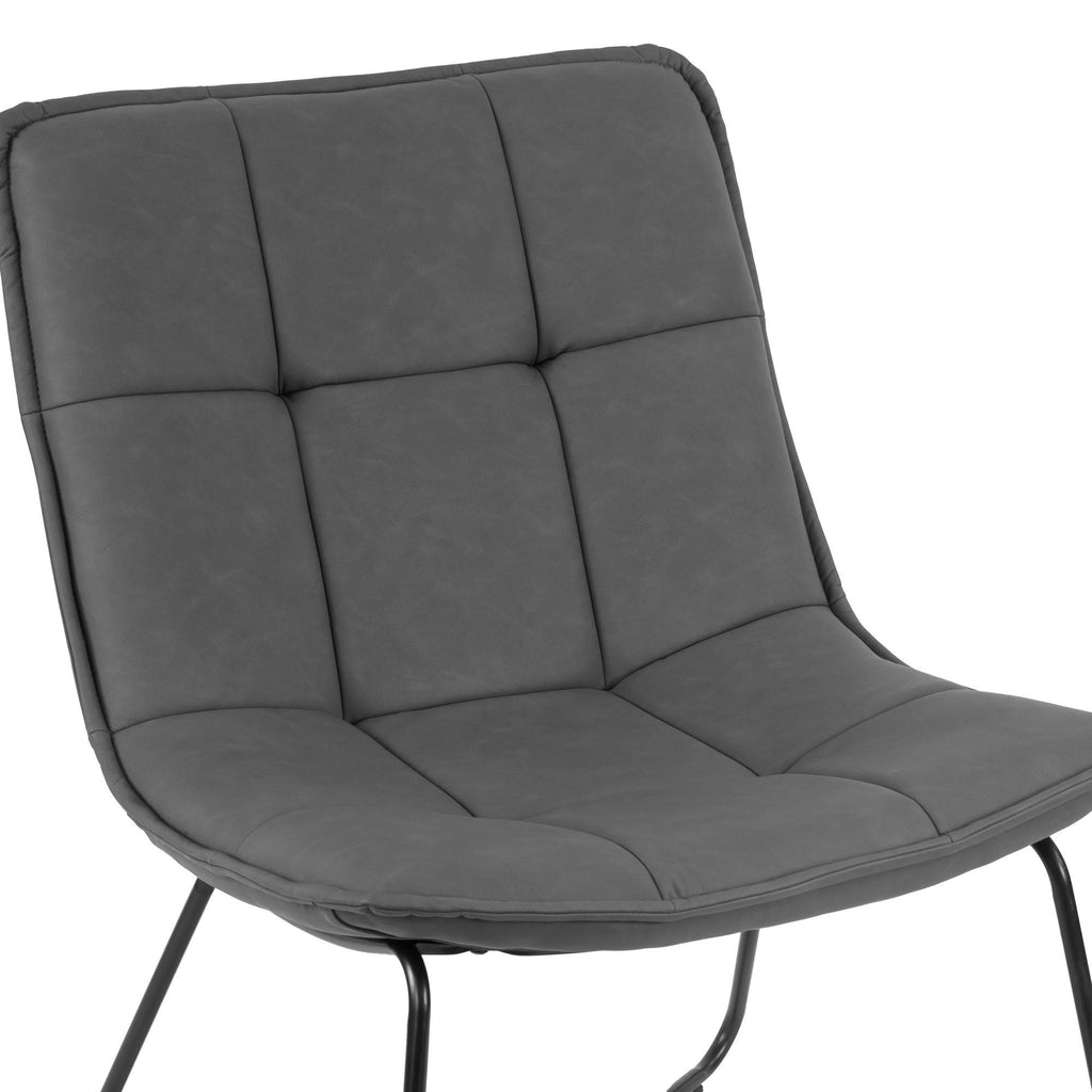 Cappuccino Armless Accent Chair with Black Metal Legs S52337
