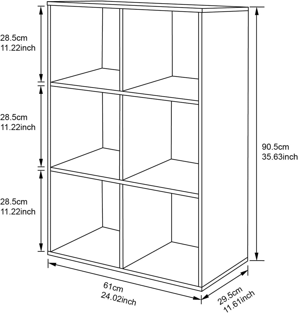 White 6-Cube Wooden Storage Organizer W9967