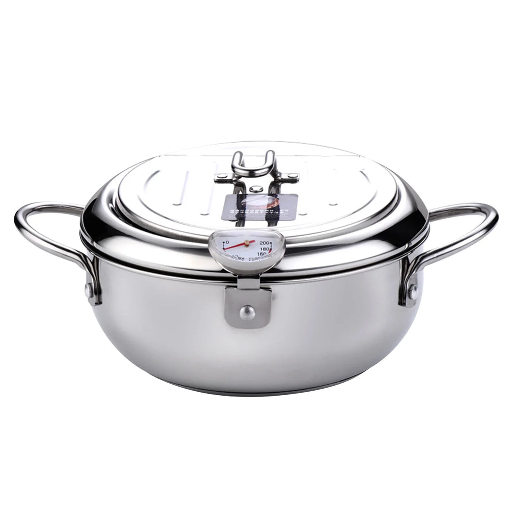 Stainless Steel Deep Fryer Pot with Oil Drip Drainer Rack P75475