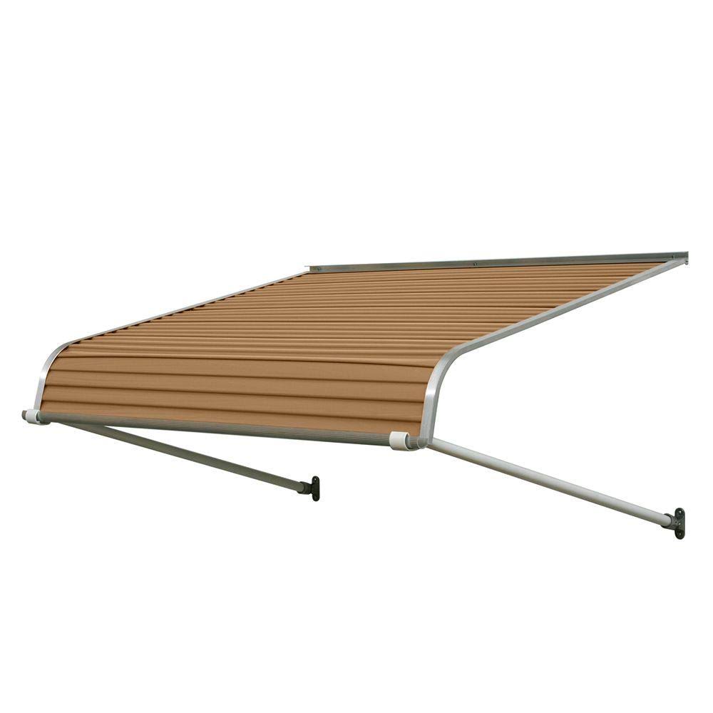 36-in Wide x 42-in Projection Mocha Tan Solid Fixed Door Awning E92457
