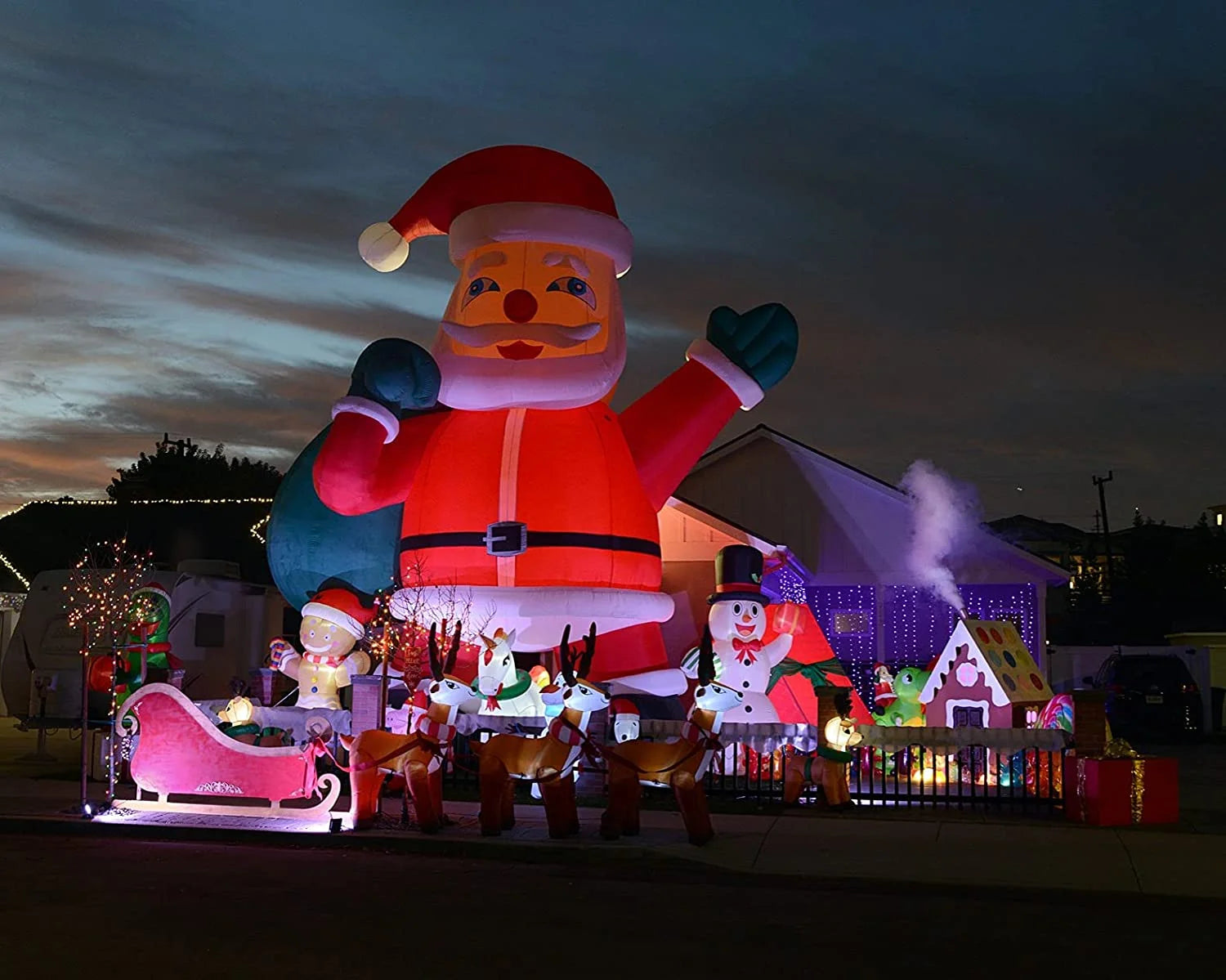 Giant Yard Inflatable Santa Claus with Blower 26' T684