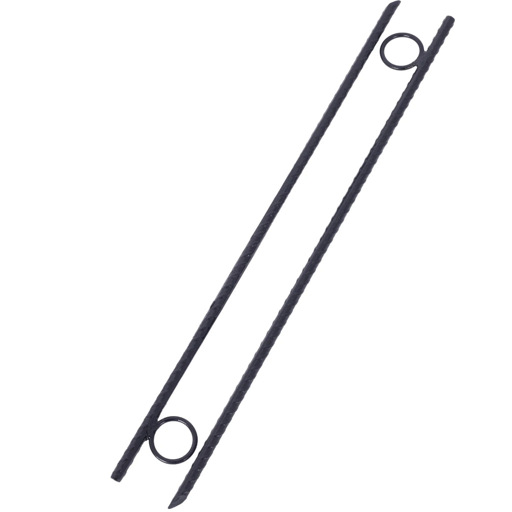 3/8x 18 Inch Steel Tent Canopy Ground Stakes with Angled Ends and 1 Inch Loops F9183