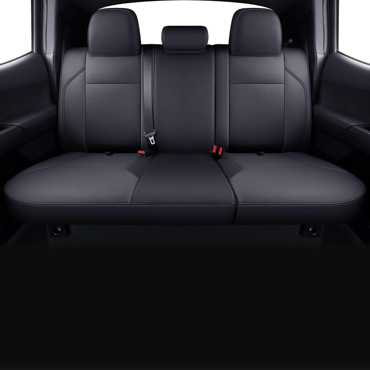 Black & Red Faux Leather Seat Covers A14039
