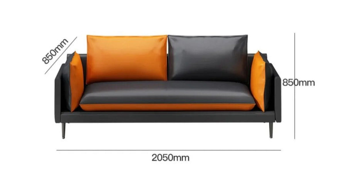 Leather Office Sofa Three Person Tea Table Combination Suit D6579