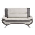 Beige and Gray Faux Leather Loveseat R6280